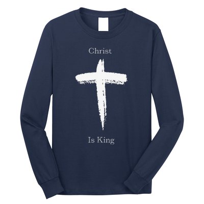 Christ Is King Jesus Christ Christian Usa Cross Long Sleeve Shirt