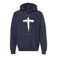 Christ Is King Jesus Christ Christian Usa Cross Premium Hoodie