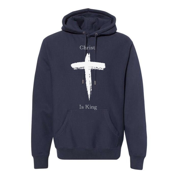 Christ Is King Jesus Christ Christian Usa Cross Premium Hoodie