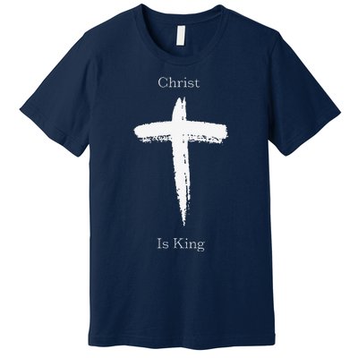 Christ Is King Jesus Christ Christian Usa Cross Premium T-Shirt