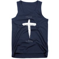 Christ Is King Jesus Christ Christian Usa Cross Tank Top