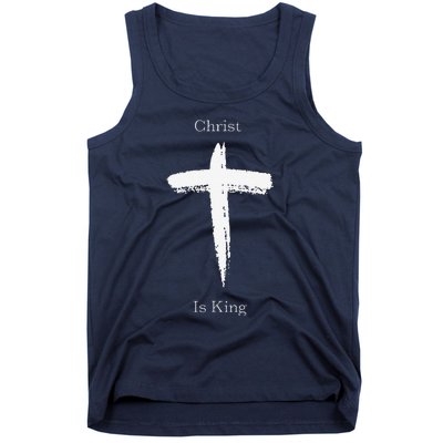 Christ Is King Jesus Christ Christian Usa Cross Tank Top