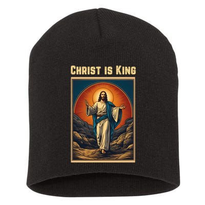 Christ is King Christian Easter Short Acrylic Beanie