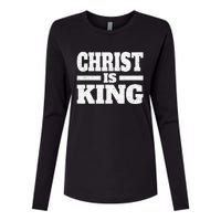 Christ Is King Jesus Is King Christian Faith Womens Cotton Relaxed Long Sleeve T-Shirt