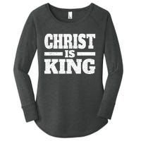 Christ Is King Jesus Is King Christian Faith Women's Perfect Tri Tunic Long Sleeve Shirt