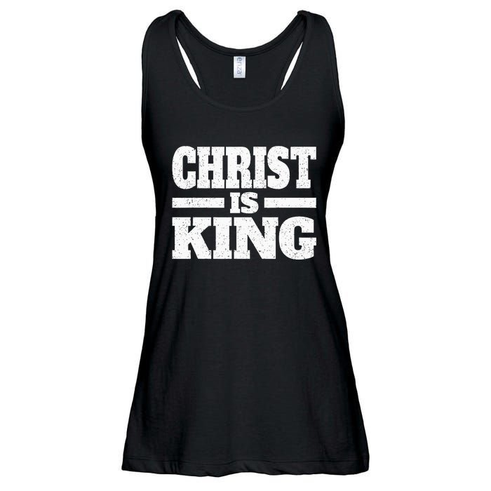 Christ Is King Jesus Is King Christian Faith Ladies Essential Flowy Tank