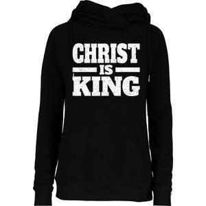 Christ Is King Jesus Is King Christian Faith Womens Funnel Neck Pullover Hood