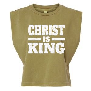 Christ Is King Jesus Is King Christian Faith Garment-Dyed Women's Muscle Tee