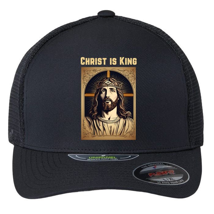 Christ is King Christian Easter Flexfit Unipanel Trucker Cap