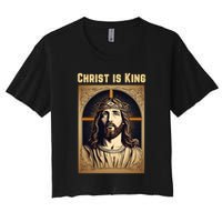 Christ is King Christian Easter Women's Crop Top Tee