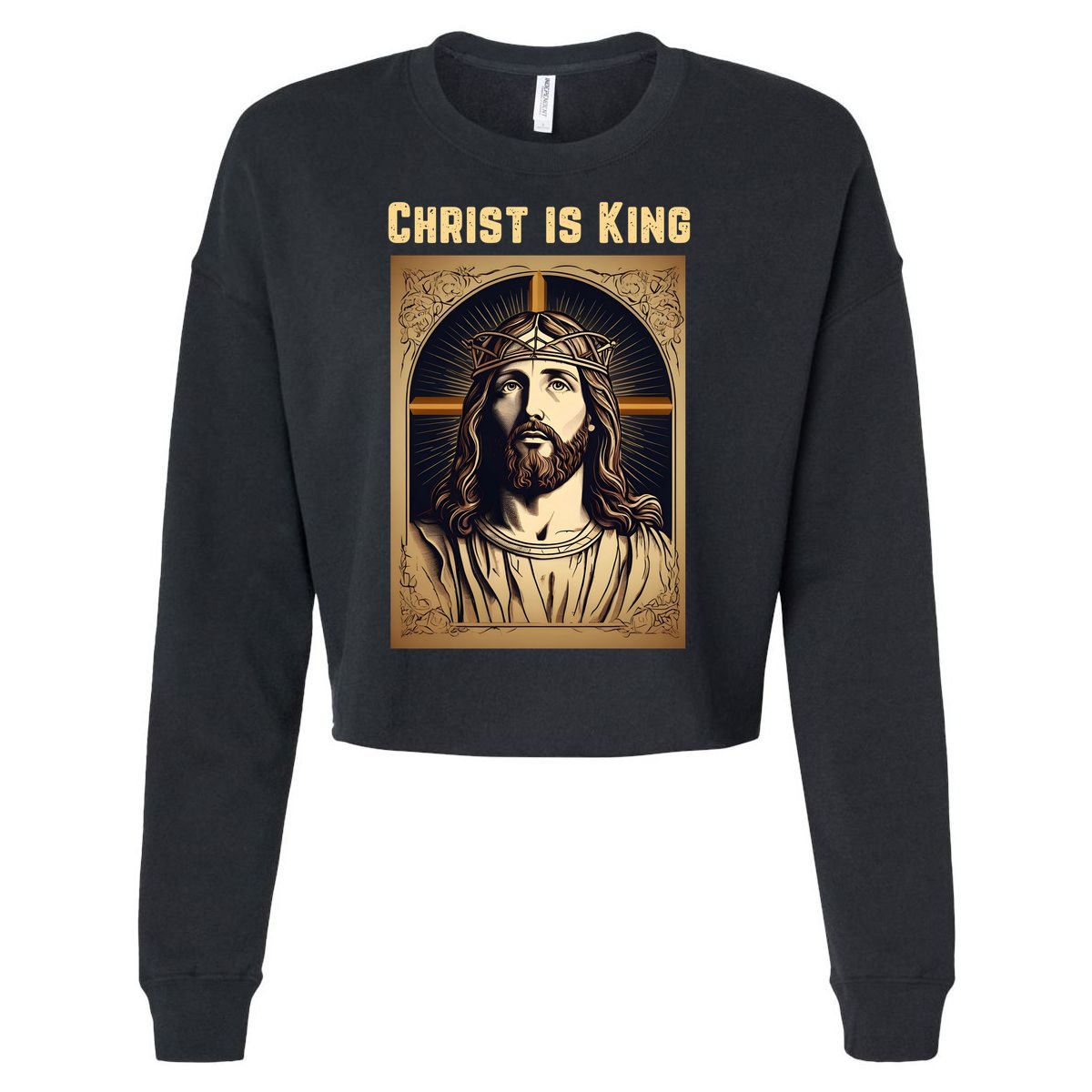 Christ is King Christian Easter Cropped Pullover Crew