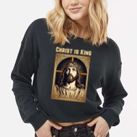 Christ is King Christian Easter Cropped Pullover Crew