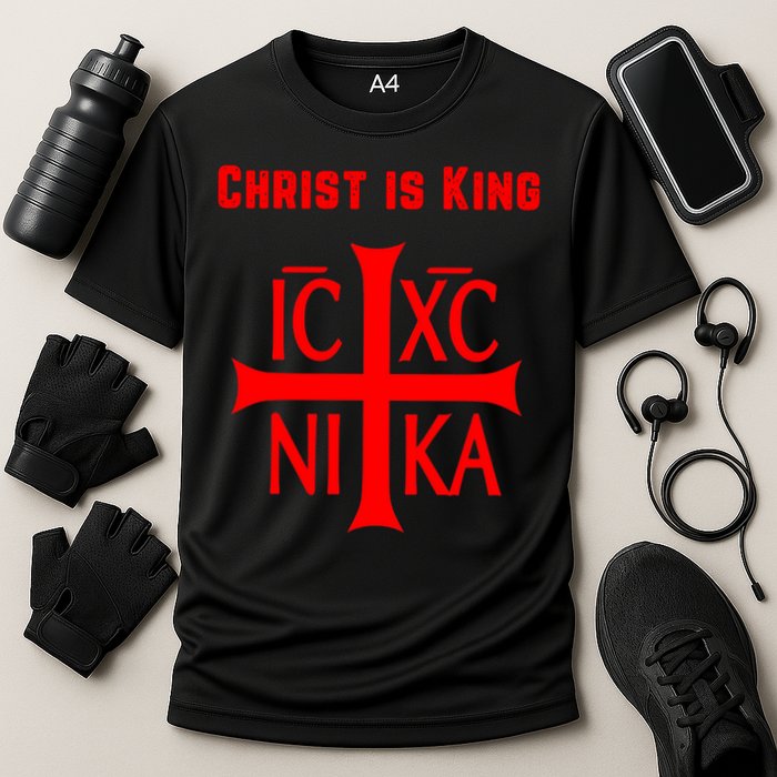 Christ is King Christian Easter Orthodox Catholic Cross Cooling Performance Crew T-Shirt
