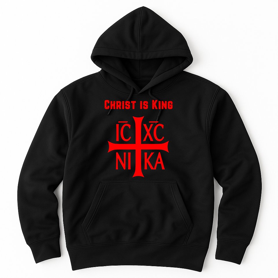 Christ is King Christian Easter Orthodox Catholic Cross Hoodie