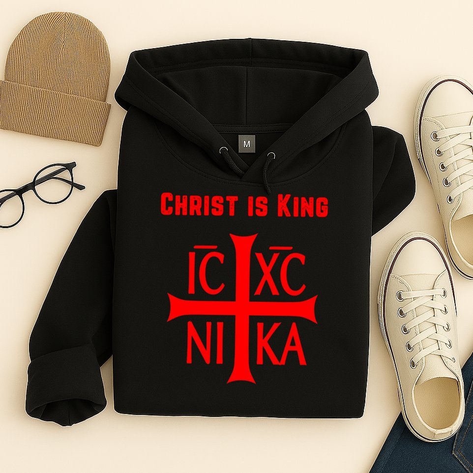 Christ is King Christian Easter Orthodox Catholic Cross Hoodie