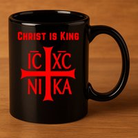 Christ is King Christian Easter Orthodox Catholic Cross 11oz C Handle Ceramic Mug