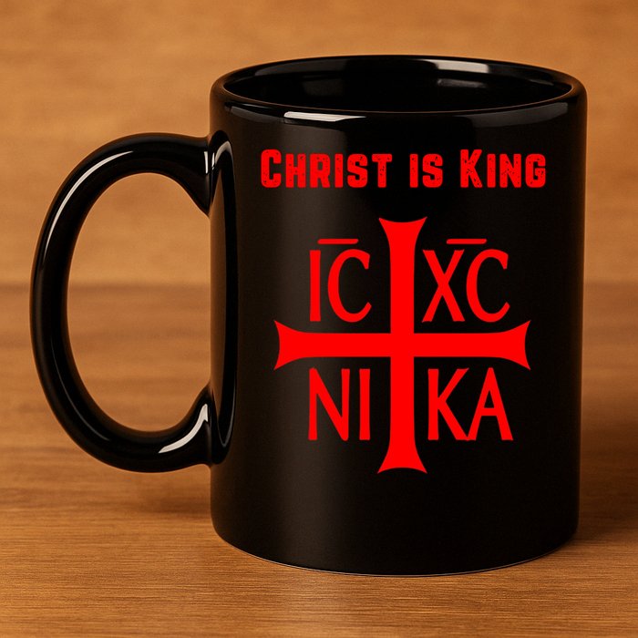 Christ is King Christian Easter Orthodox Catholic Cross 11oz C Handle Ceramic Mug