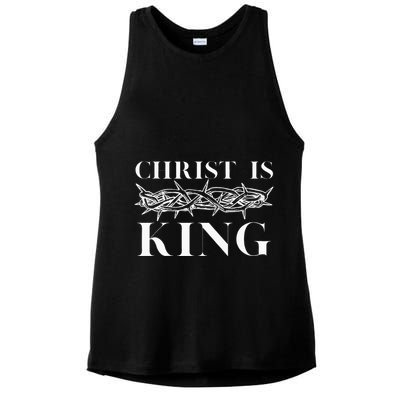 Christ Is King Christian Crown Of Thorns Christ Is King Ladies PosiCharge Tri-Blend Wicking Tank