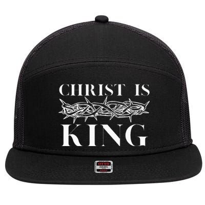 Christ Is King Christian Crown Of Thorns Christ Is King 7 Panel Mesh Trucker Snapback Hat