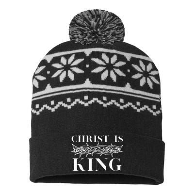 Christ Is King Christian Crown Of Thorns Christ Is King USA-Made Snowflake Beanie