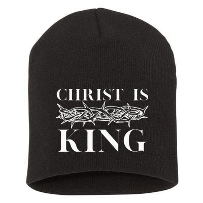 Christ Is King Christian Crown Of Thorns Christ Is King Short Acrylic Beanie