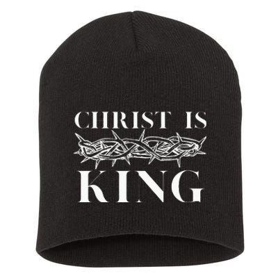 Christ Is King Christian Crown Of Thorns Christ Is King Short Acrylic Beanie