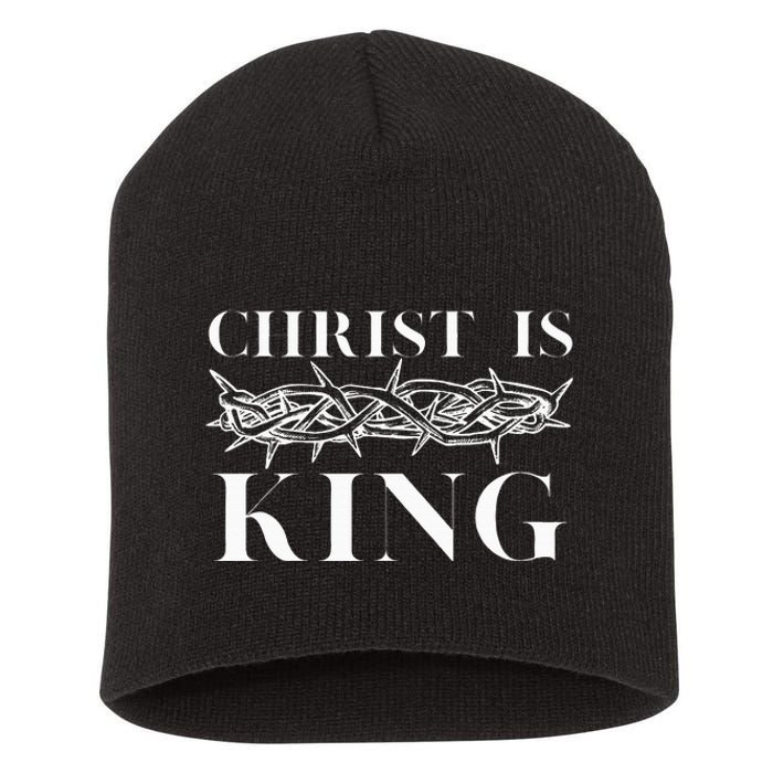 Christ Is King Christian Crown Of Thorns Christ Is King Short Acrylic Beanie