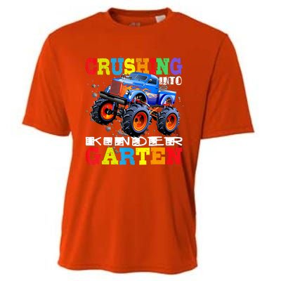 Crushing Into Kindergarten Tee Monster Truck Back To School Cooling Performance Crew T-Shirt