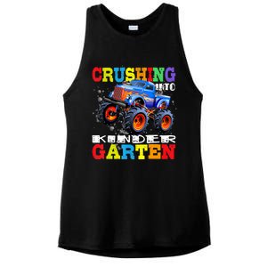 Crushing Into Kindergarten Tee Monster Truck Back To School Ladies PosiCharge Tri-Blend Wicking Tank