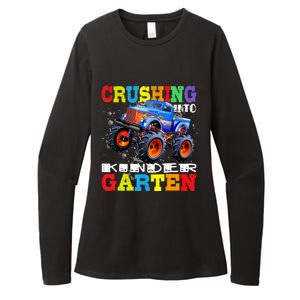 Crushing Into Kindergarten Tee Monster Truck Back To School Womens CVC Long Sleeve Shirt