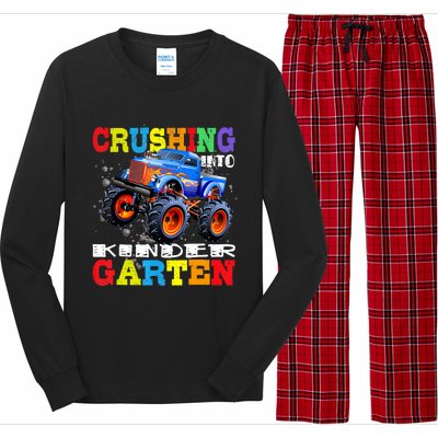 Crushing Into Kindergarten Tee Monster Truck Back To School Long Sleeve Pajama Set