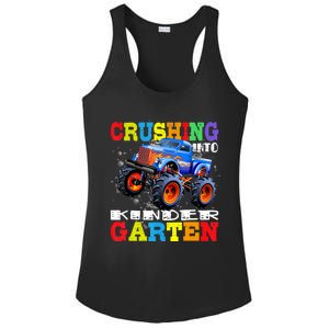 Crushing Into Kindergarten Tee Monster Truck Back To School Ladies PosiCharge Competitor Racerback Tank