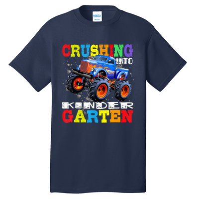 Crushing Into Kindergarten Tee Monster Truck Back To School Tall T-Shirt