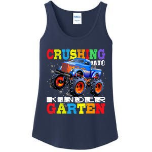 Crushing Into Kindergarten Tee Monster Truck Back To School Ladies Essential Tank