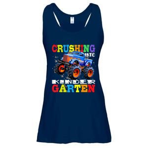 Crushing Into Kindergarten Tee Monster Truck Back To School Ladies Essential Flowy Tank