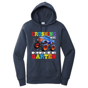 Crushing Into Kindergarten Tee Monster Truck Back To School Women's Pullover Hoodie