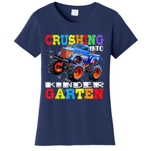 Crushing Into Kindergarten Tee Monster Truck Back To School Women's T-Shirt