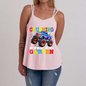 Crushing Into Kindergarten Tee Monster Truck Back To School Women's Strappy Tank