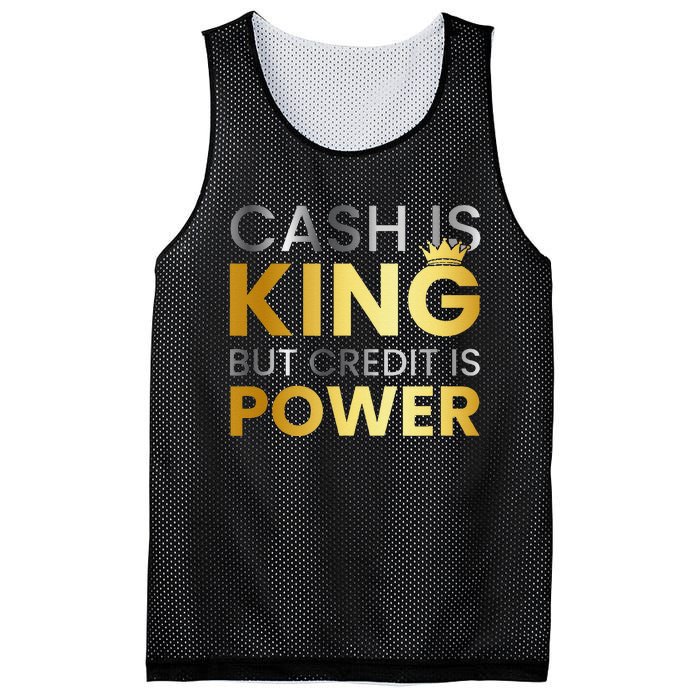 Cash Is King ...But Credit Is Power Mesh Reversible Basketball Jersey Tank