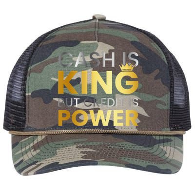 Cash Is King ...But Credit Is Power Retro Rope Trucker Hat Cap