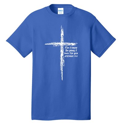 Cross I Know The Plans Verse Bible Jesus God Christian Gift Tall T-Shirt