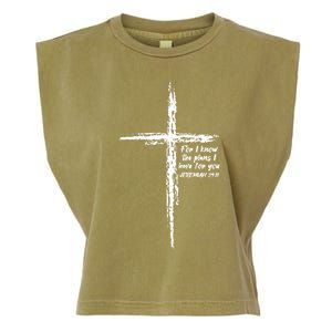 Cross I Know The Plans Verse Bible Jesus God Christian Gift Garment-Dyed Women's Muscle Tee