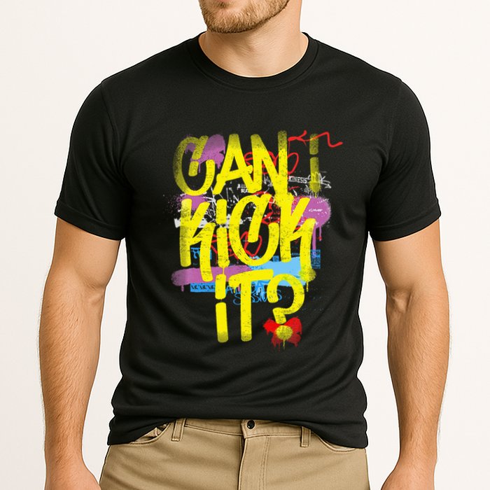Can I Kick It 80s 90s Hip Hop Bboy Old School Rap Graffiti Cooling Performance Crew T-Shirt