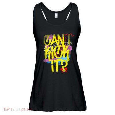 Can I Kick It 80s 90s Hip Hop Bboy Old School Rap Graffiti Ladies Essential Flowy Tank