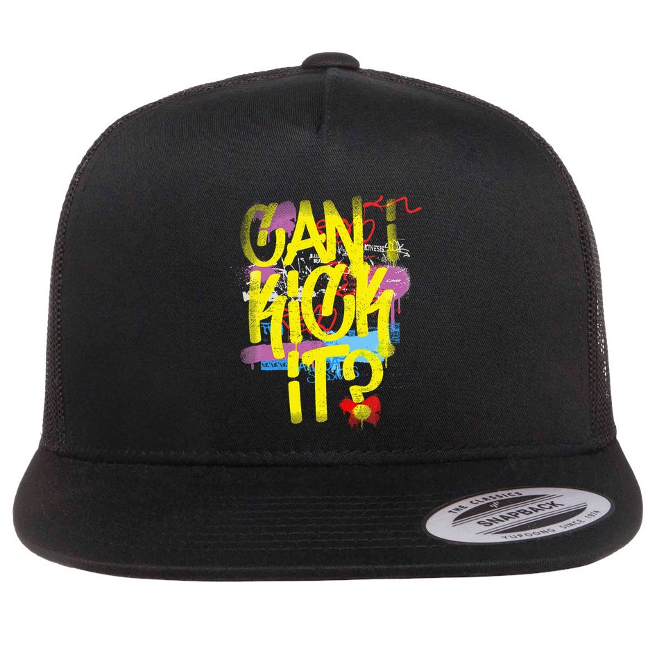 Can I Kick It 80s 90s Hip Hop Bboy Old School Rap Graffiti Flat Bill Trucker Hat