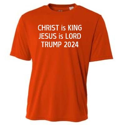 Christ Is King Jesus Is Lord Trump 2024 Christian Cooling Performance Crew T-Shirt