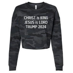 Christ Is King Jesus Is Lord Trump 2024 Christian Cropped Pullover Crew