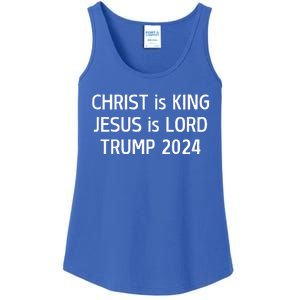 Christ Is King Jesus Is Lord Trump 2024 Christian Ladies Essential Tank