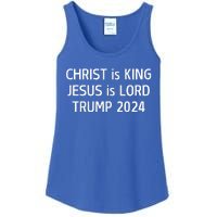 Christ Is King Jesus Is Lord Trump 2024 Christian Ladies Essential Tank