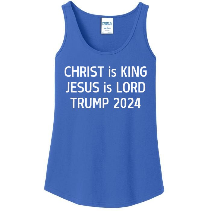 Christ Is King Jesus Is Lord Trump 2024 Christian Ladies Essential Tank